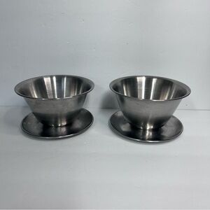 vintage stainless steel leonard silver korea gravy boat sauce thanksgiving